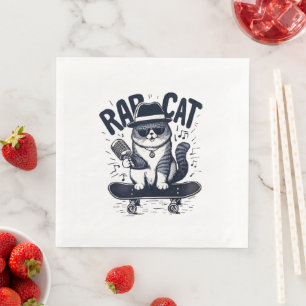 Servilleta De Papel De Cena Armonía de Rap Cat