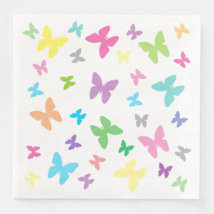 Servilleta De Papel De Cena Arte colorido de mariposa