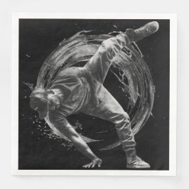 Servilleta De Papel De Cena Arte de movimiento monocromo de estilo urbano