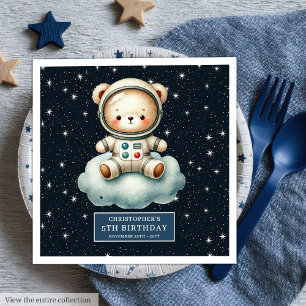 Servilleta De Papel De Cena Astronauta espacial Teddy Bear Napkins Boy Cumplea
