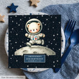 Servilleta De Papel De Cena Astronauta personalizada Teddy Napkins Baby Shower