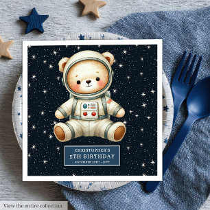 Servilleta De Papel De Cena Astronauta personalizada Teddy Napkins Baby Shower