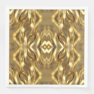 Servilleta De Papel De Cena Atractivo patrón de color dorado