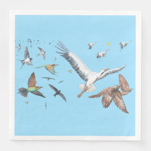 Servilleta De Papel De Cena Aves migratorias rastreando su Ilustracion de vuel