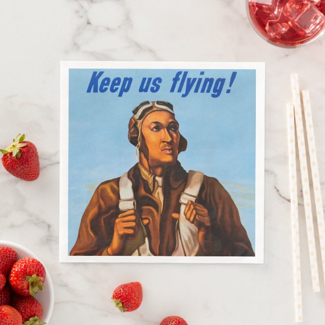 Servilleta De Papel De Cena Aviadores afroamericanos luchan contra pilotos de  (In situ)