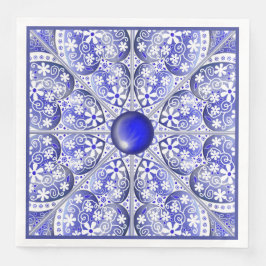 Servilleta De Papel De Cena Azul de encaje cerámico de Grecia