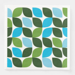 Servilleta De Papel De Cena Azul, verde, fresco, moderno y natural abstracto