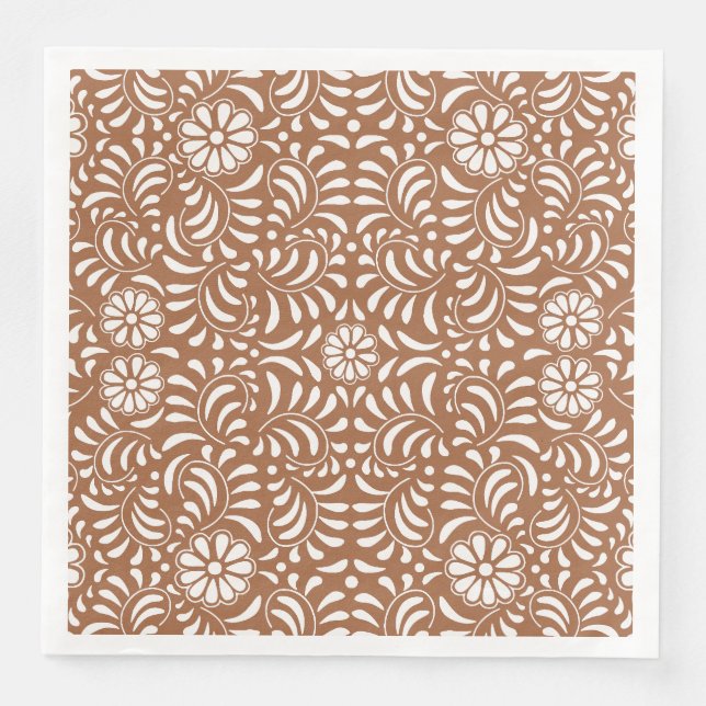 Servilleta De Papel De Cena Azulejo de arcilla Talavera Estilo Español Fiesta (Anverso)