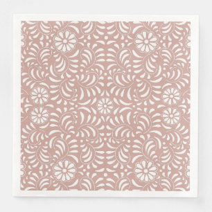 Servilleta De Papel De Cena Azulejo de Talavera Rosa Estilo Español Fiesta
