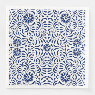 Servilleta De Papel De Cena Azulejo Talavera Azul Fiesta de Estilo Español