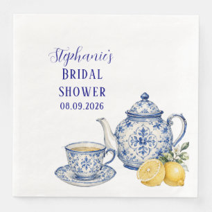 Servilleta De Papel De Cena Azulejos portugueses azul Regalo de boda
