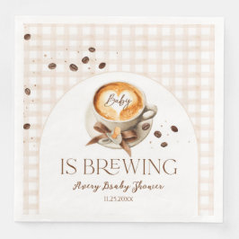 Servilleta De Papel De Cena Baby is Brewing Coffee Bean Theme Baby Shower