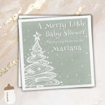 Baby Shower de Navidad Verde Neutral en cuanto al