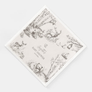 Servilleta De Papel De Cena Baby Shower de Woodland Animals