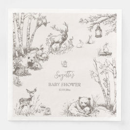 Servilleta De Papel De Cena Baby Shower de Woodland Animals