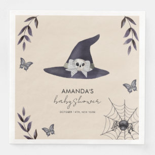 Servilleta De Papel De Cena Baby Shower Gorra de Brujas Neutral Simple Little