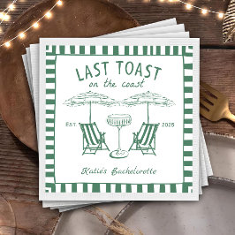 Servilleta De Papel De Cena Bachelor verde de la última costa de tostadas