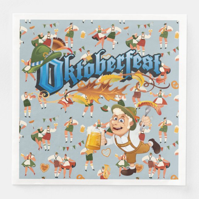 Servilleta De Papel De Cena Bailarinas de Oktoberfest (Anverso)