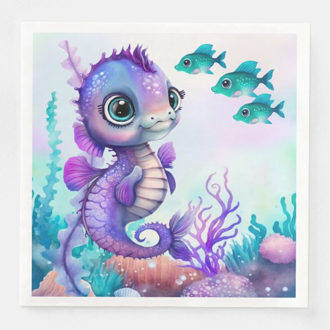 Servilleta De Papel De Cena Bajo el mar (Anverso)