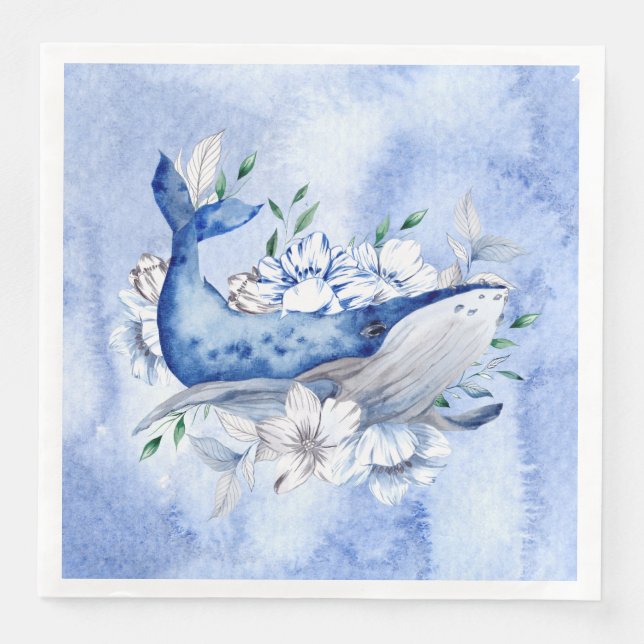 Servilleta De Papel De Cena Ballena De Un Tiempo (Anverso)