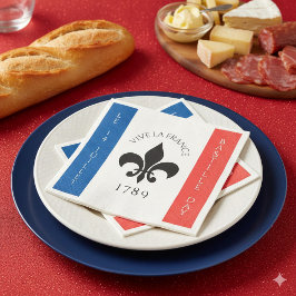 Servilleta De Papel De Cena Bandera de Francia del Día de la Bastilla Fleur-de