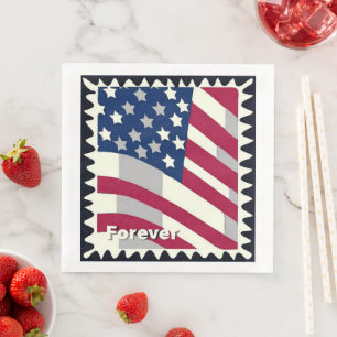 SERVILLETA DE PAPEL DE CENA BANDERA DE LOS ESTADOS UNIDOS DE AMÉRICA PARA SIEM
