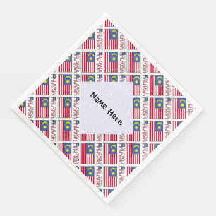 Servilleta De Papel De Cena Bandera de Malasia Personalizada en Baldosas