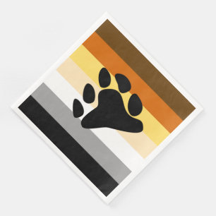 Servilleta De Papel De Cena Bandera de Orgullo de Oso con Pata
