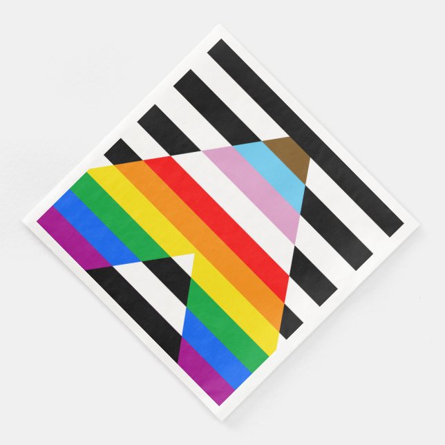 Servilleta De Papel De Cena Bandera de orgullo de progreso aliado (Esquina)