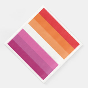Servilleta De Papel De Cena Bandera de Orgullo Lesbiano
