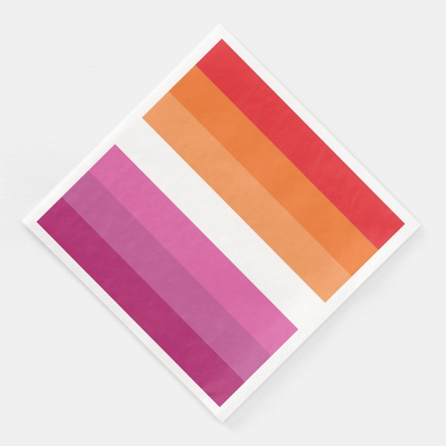 Servilleta De Papel De Cena Bandera de Orgullo Lesbiano (Esquina)