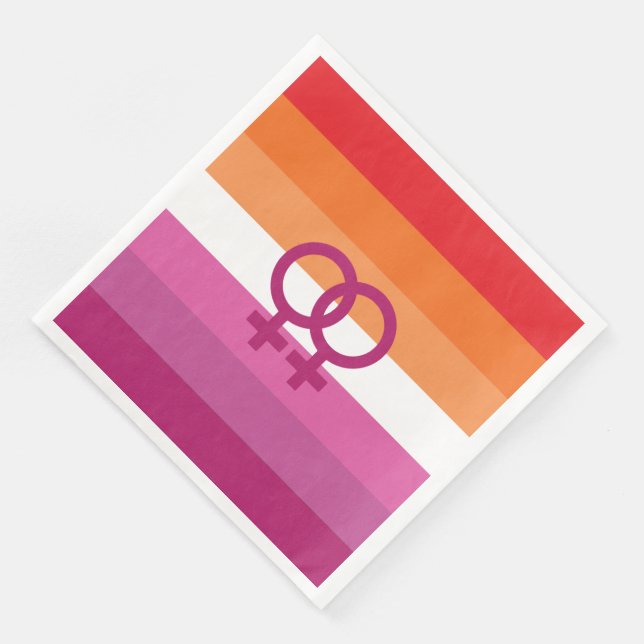 Servilleta De Papel De Cena Bandera de orgullo lésbico WLW (Esquina)