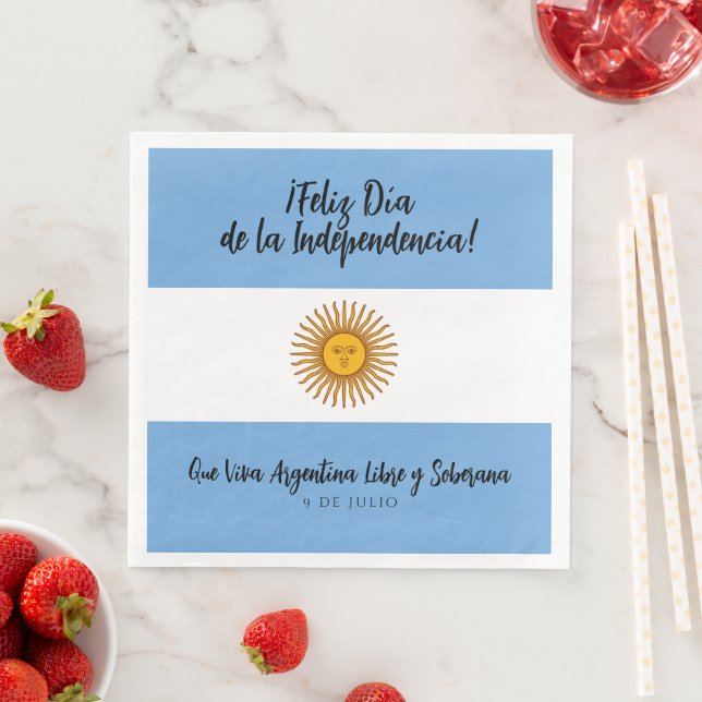 Servilleta De Papel De Cena Bandera del Día de la Independencia de Argentina (In situ)