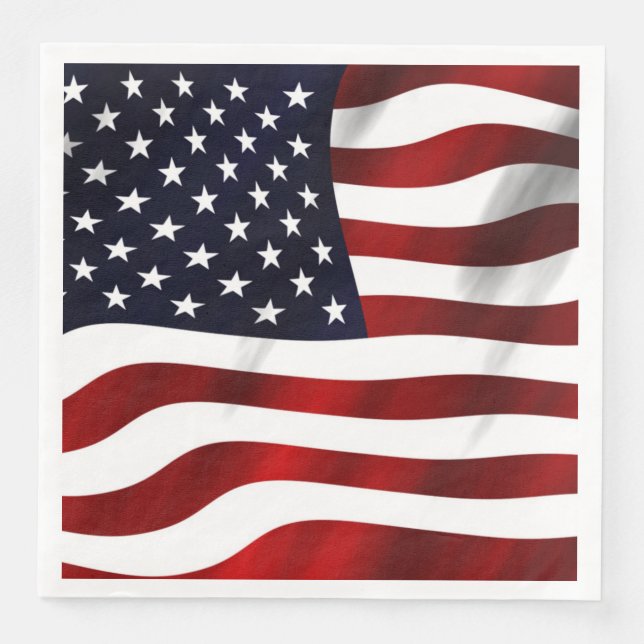 Servilleta De Papel De Cena Bandera estadounidense (Anverso)