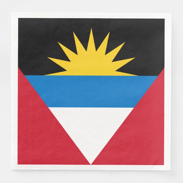 Servilleta De Papel De Cena Bandera Patriótica de Antigua y Barbuda (Anverso)