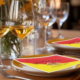 Servilleta De Papel De Cena Bandera siciliana audaz roja y amarilla