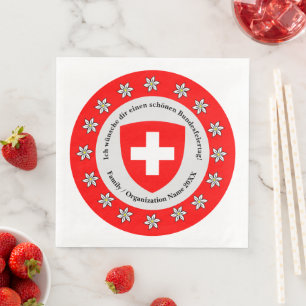 Servilleta De Papel De Cena Bandera suiza de Suiza Edelweiss