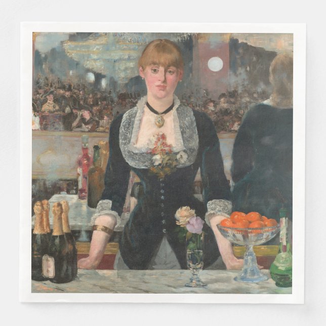 Servilleta De Papel De Cena Bar en el Folies-Bergère Edouard Manet (Anverso)
