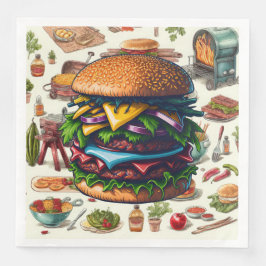 Servilleta De Papel De Cena BBQ Grilling Papel Cena Napkins