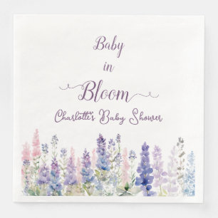 Servilleta De Papel De Cena Bebé en Flor Coloridas Flores de Lupino Baby Showe