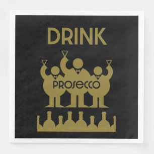 Servilleta De Papel De Cena Bebedores de vino Prosecco