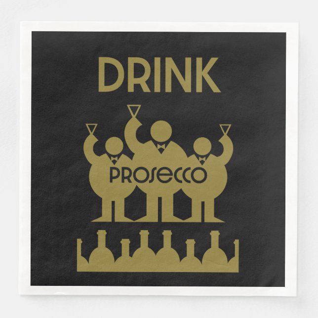 Servilleta De Papel De Cena Bebedores de vino Prosecco (Anverso)
