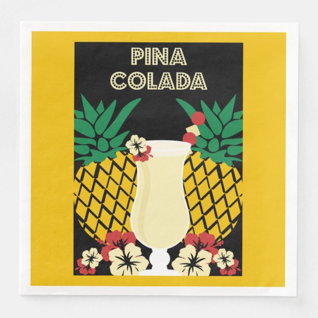 Servilleta De Papel De Cena Bebida de cóctel de Piña Colada (Anverso)
