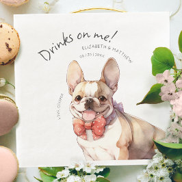 Servilleta De Papel De Cena Bebidas a mi cuenta French Bulldog Acuarela Perro