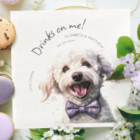 Bebidas en mí Acuarela de Caniche Divertido Perro