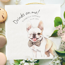Servilleta De Papel De Cena Bebidas en mi Bulldog Francés Acuarela Perro Diver