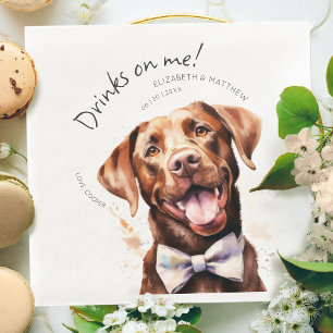 Servilleta De Papel De Cena Bebidas En Mí Labrador Watercolor Divertido Perro 