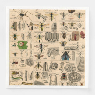 Servilleta De Papel De Cena Bee Insect Bug Wasp Naturaleza Abejas Pintura