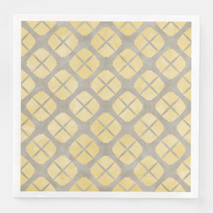 Servilleta De Papel De Cena Beige Amarillo, Taupe Patrón Moderno De Mediados D