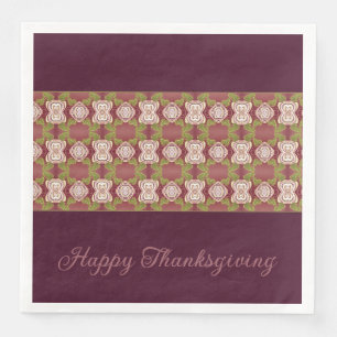 Servilleta De Papel De Cena Beige Rosa Y Borgoña